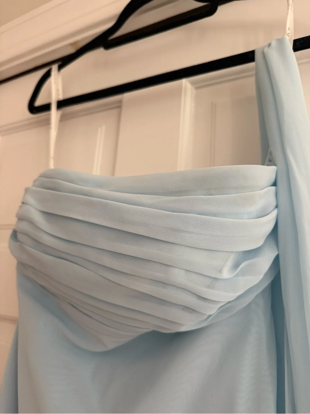 Azazie Light Blue One-Shoulder Evening Gown - Picture 3 of 5